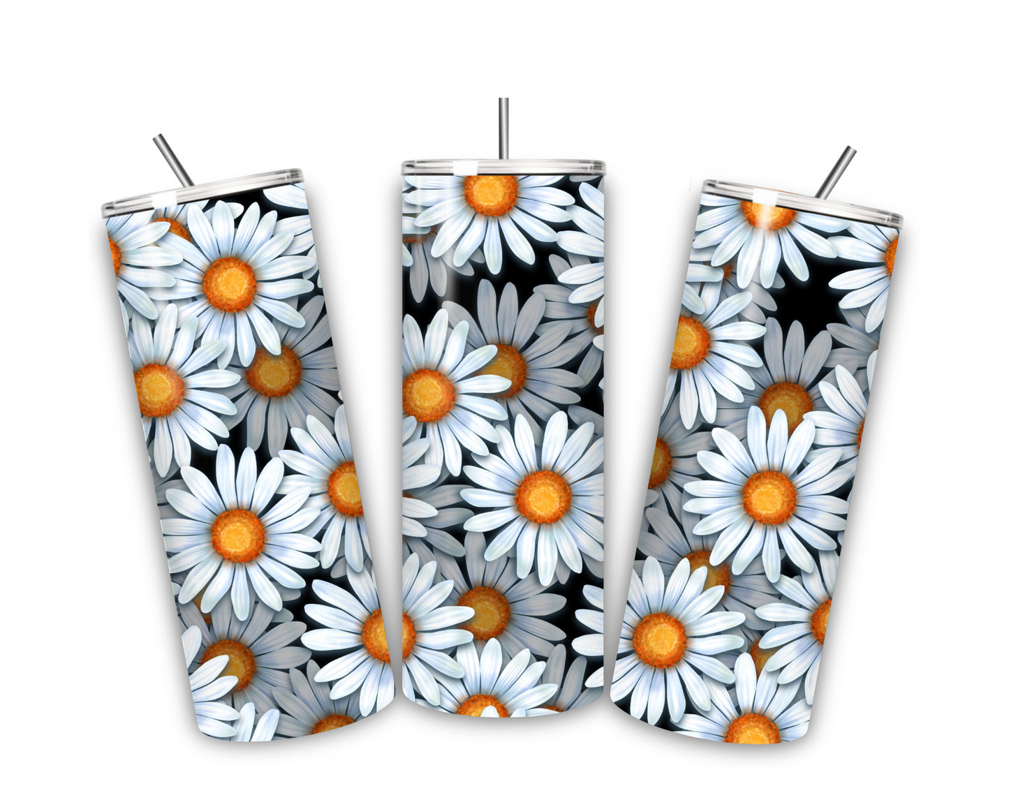 White Daisy 20 oz tumbler