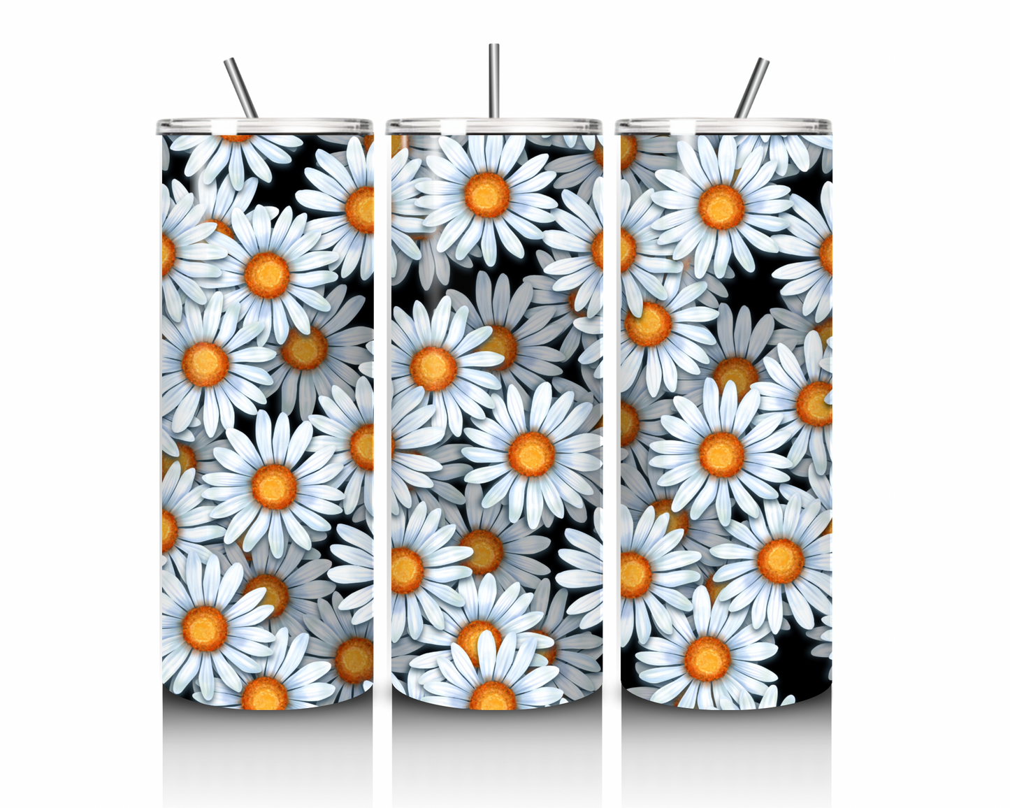 White Daisy 20 oz tumbler