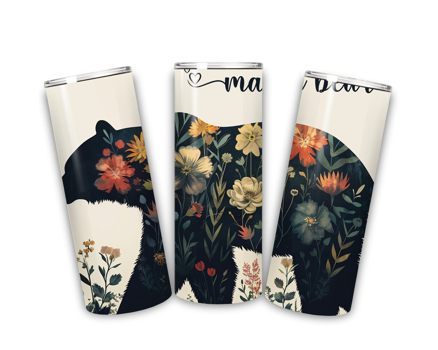 Floral Mama Bear 20 oz tumbler