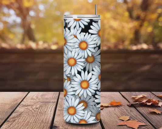 White Daisy 20 oz tumbler